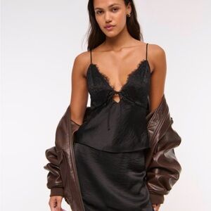 Abercrombie & Fitch Black Lace Trim Cami
